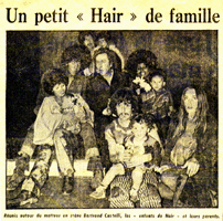 Photo des enfants de Hair parue dans France-Soir en 1970